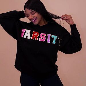 🆕🌿🖤VARSITY Patch Sweater LARGE